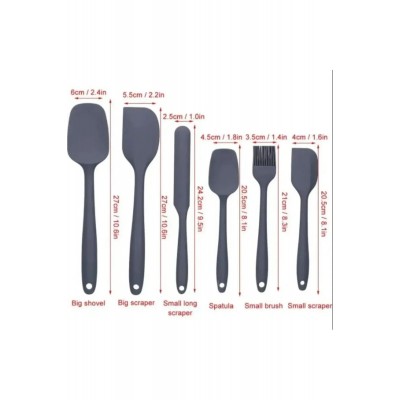 Isıya Dayanıklı Yanmaz Yapışmaz Silikon Spatula Seti 6 Parça